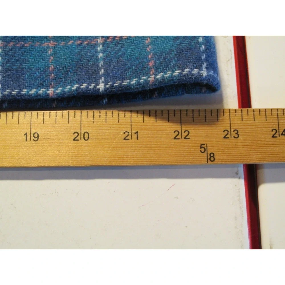 J. CREW Midi Tartan Plaid Skirt Women 14 Blue Wool Blend Belt Academia Old Money